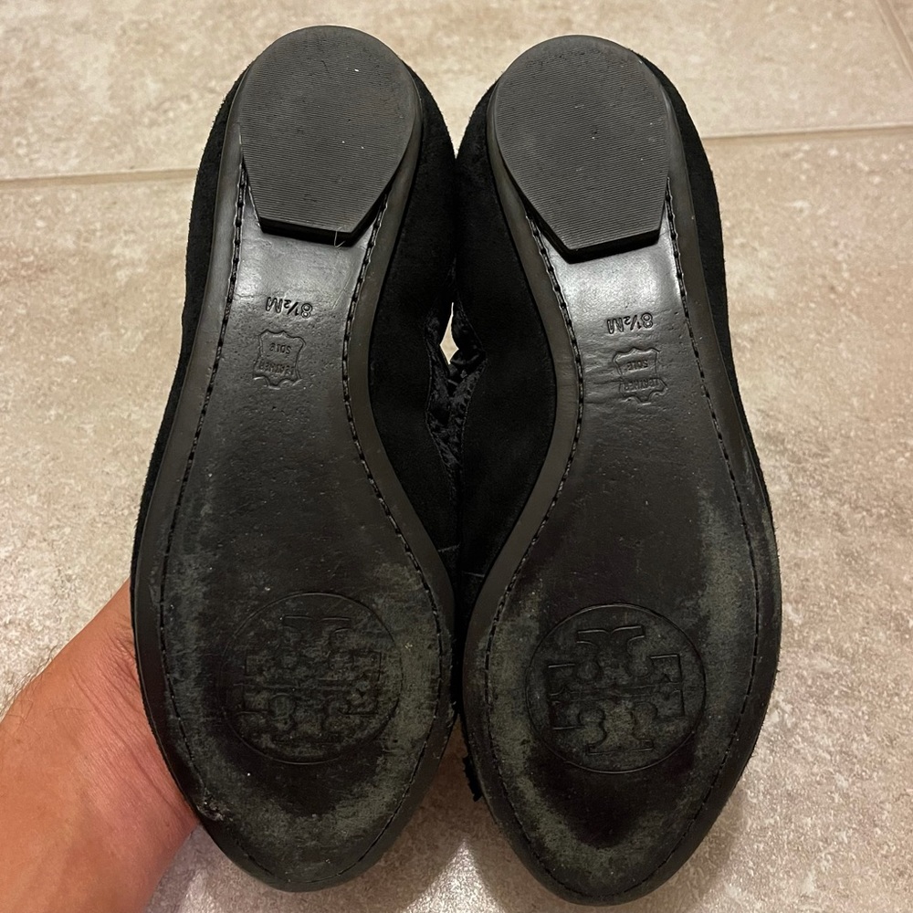 Black Velvet and Silk Tory Burch Flats - Picture 3 of 5
